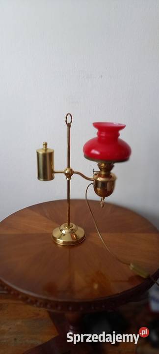 Mosiężna lampka z przeciwwagą w stylu lampy Skierniewice