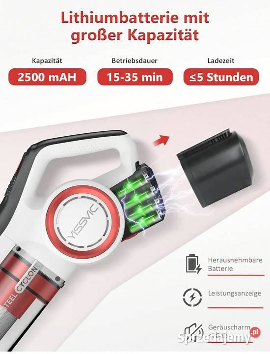 Odkurzacz bezprzewodowy pionowy bezworkowy Turek