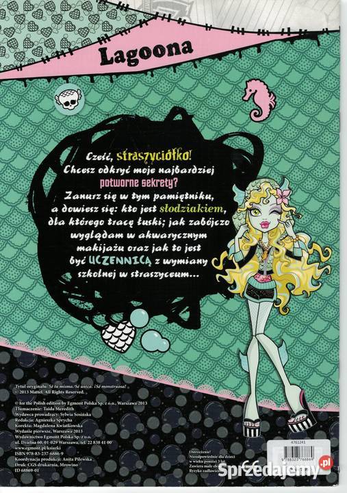 MONSTER HIGH Lagoona pamiętnik bądź sobą mazowieckie