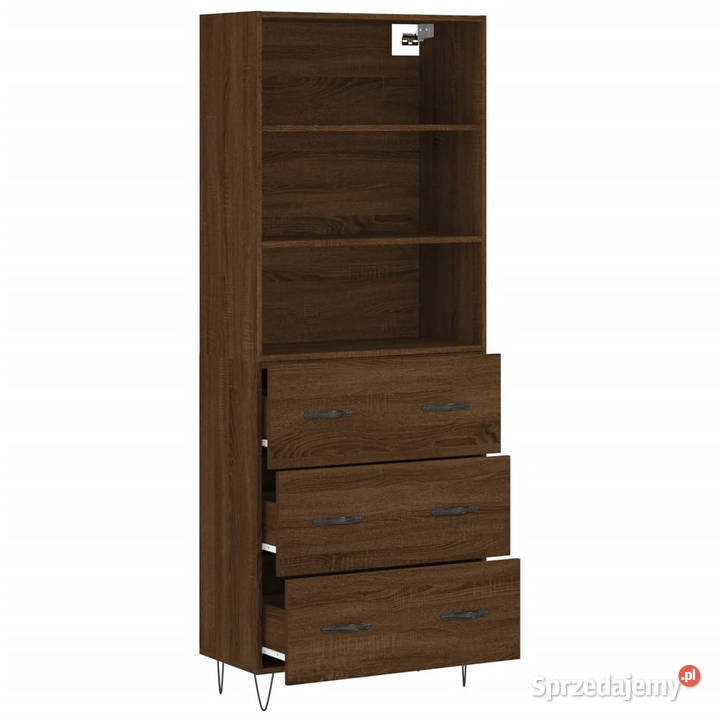 Witrynka brązowy dąb 695x34x180 materiał