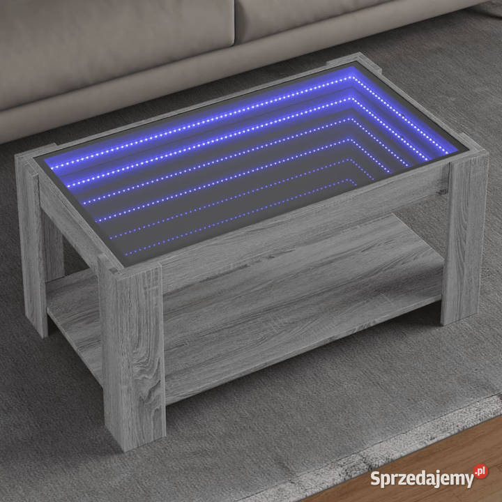 Stolik kawowy z LED szary dąb sonoma 93x53x45 Warszawa