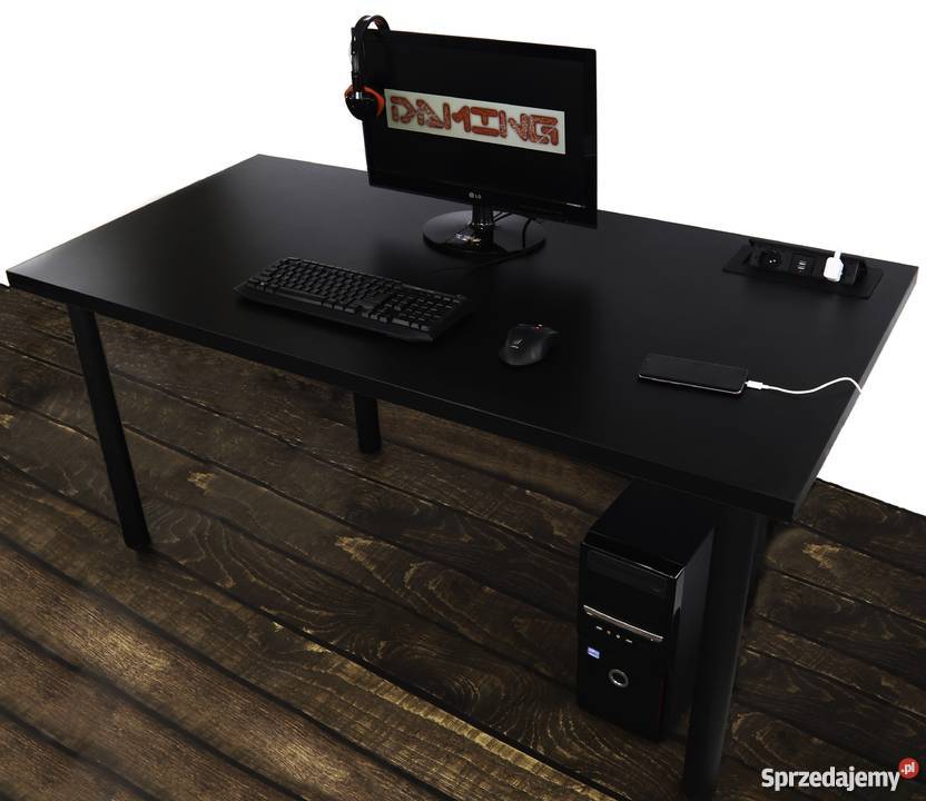 BIURKO KOMPUTEROWE CZARNE 160X80 DUŻE PRODUCENT Stoły, krzesła, biurka Wiśniowa sprzedam