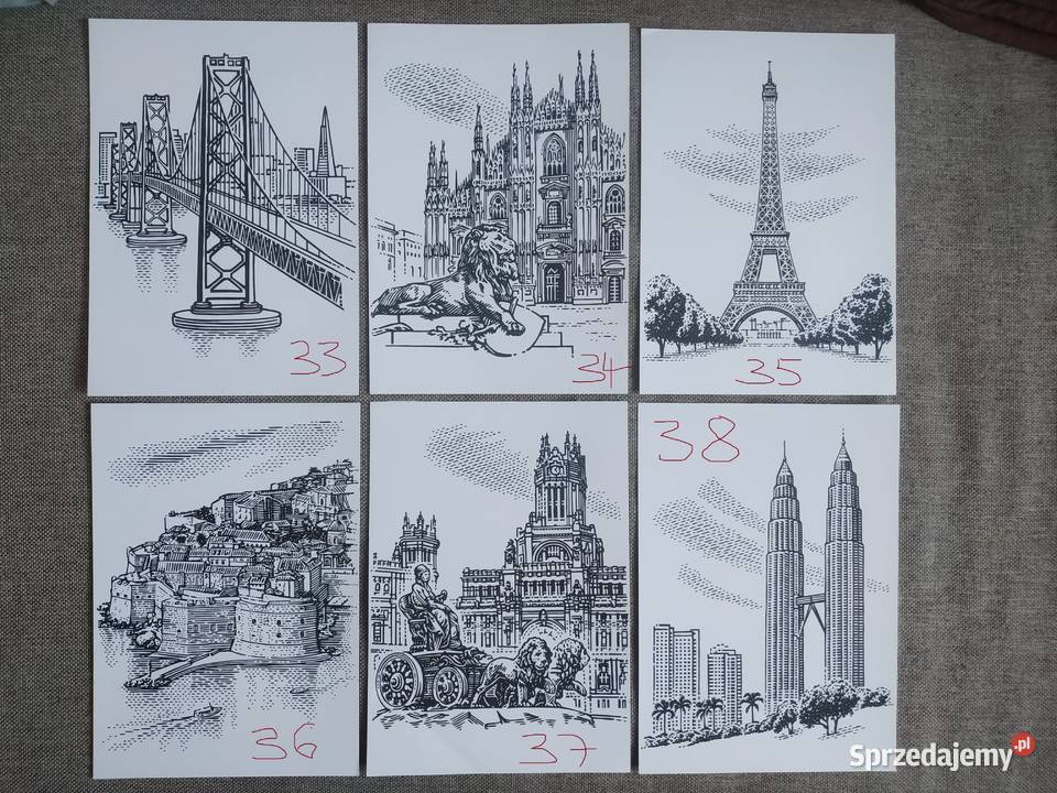Rysunki seria miasta świata 44 blok t A3 250 gm2 Warszawa