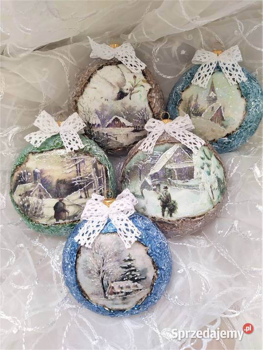 Bombka Decoupage medalion 10 wielokolorowy Czarków