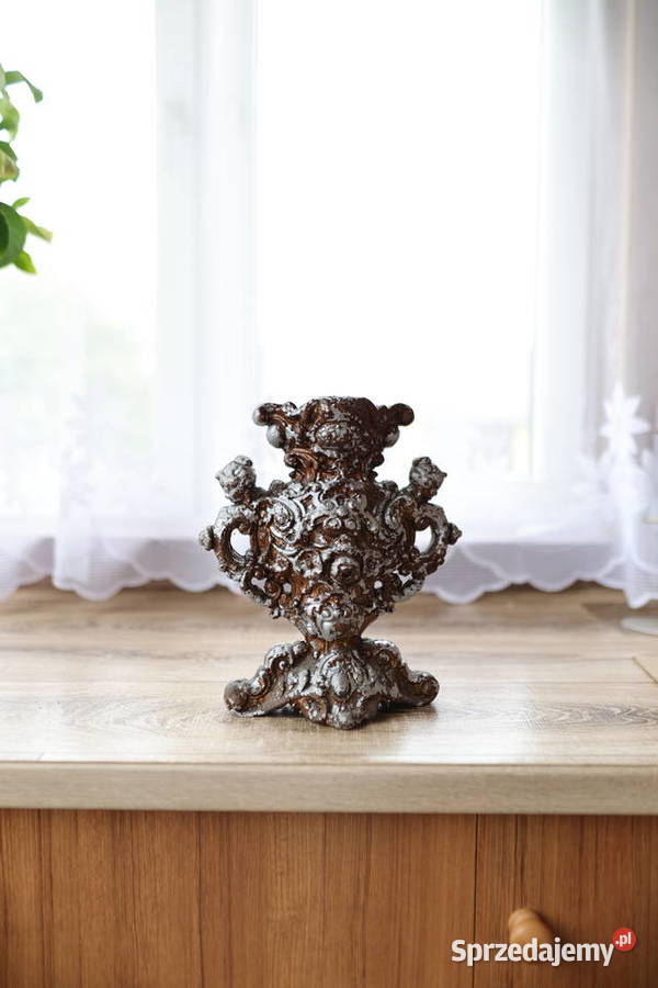 Wazon na kwiaty odlew aluminiowy 29 x 27 srebrny Wazony Stąporków