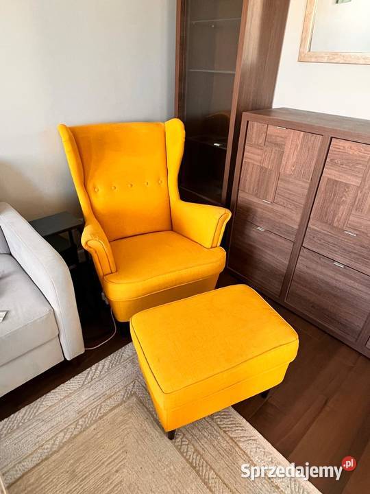 Fotel żółty ikea podnóżek Kraków sprzedam