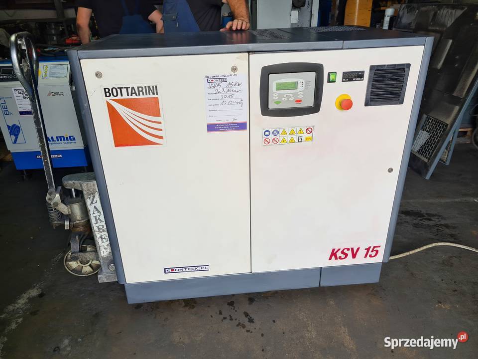 Kompresor śrubowy BOTTARINI KSV 15 15 kw 2015r Kompresory i osprzęt