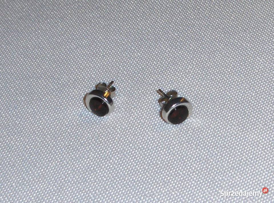 WKruk Srebrne kolczyki z bursztynem koniakowym srebro Łódź