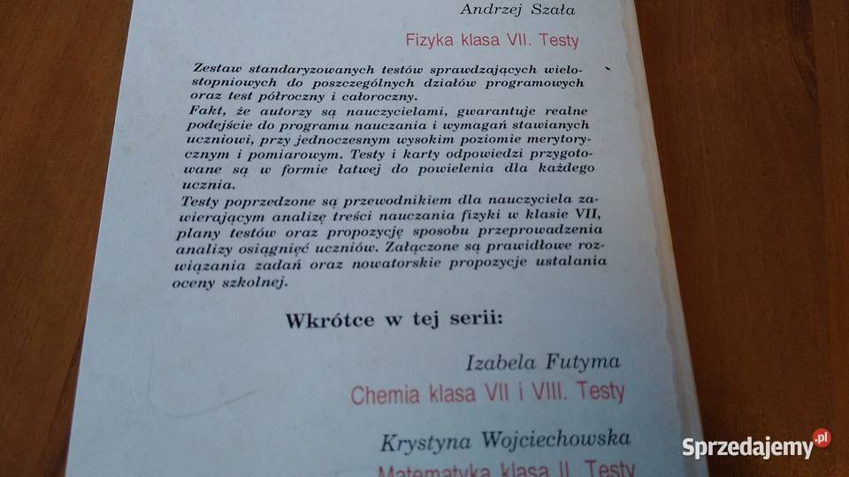 Fizyka klasa VII 7 testy Zbigniewa Kaniewska Podręczniki Gdańsk