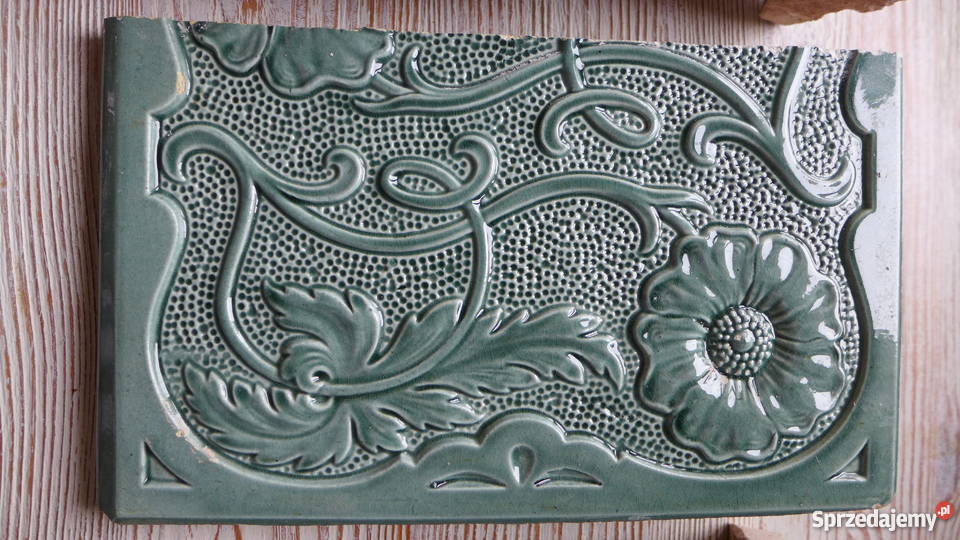 F8 Kolekcja 4 stare ceramiczne dekory kafle mazowieckie Warszawa