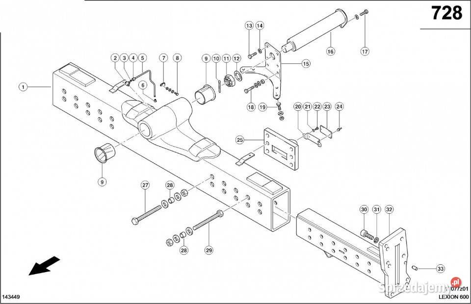 Claas Lexion 600 WZMOCNIENIE KORPUS PR Pozostałe Rolnictwo Jastrzębniki