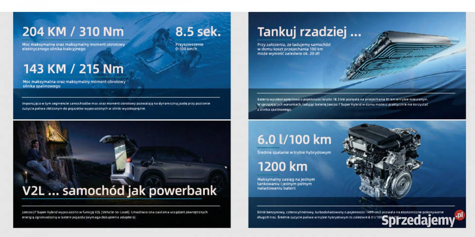 Jaecoo 7 SH 280 Hybryda Plugin Exclusive immobilizer Szczecinek