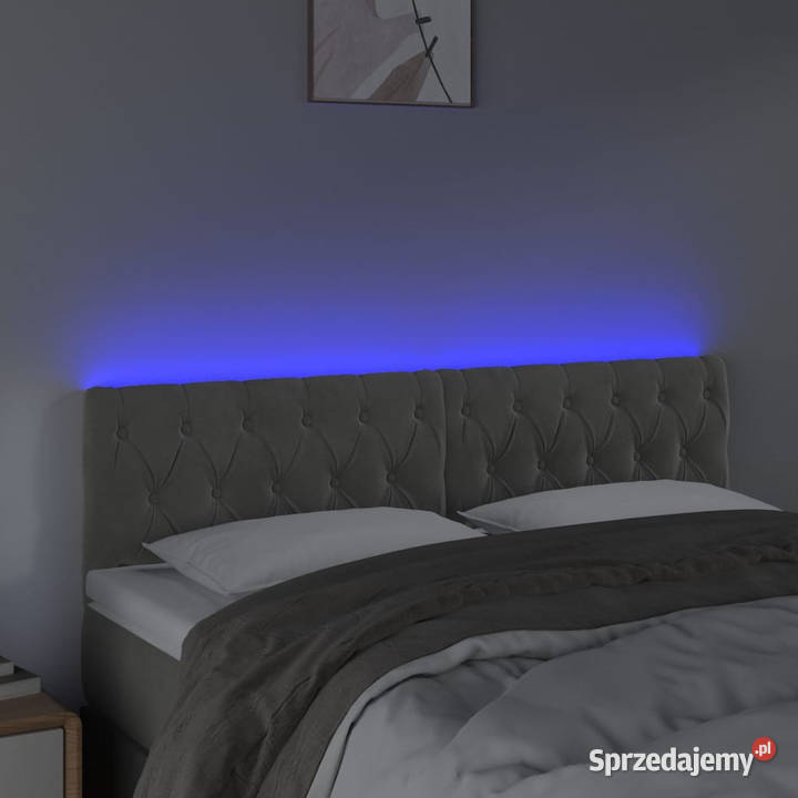 Zagłówek do łóżka z LED jasnoszary 160x7x7888 Warszawa