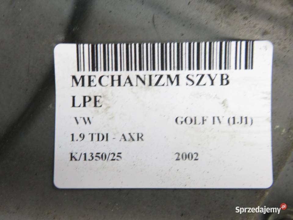 PODNOŚNIK SZYBY LEWY PRZEDNI VW GOLF IV