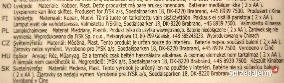 Jysk lampki choinkowe multicolor 20 LED 2 lubelskie Lublin