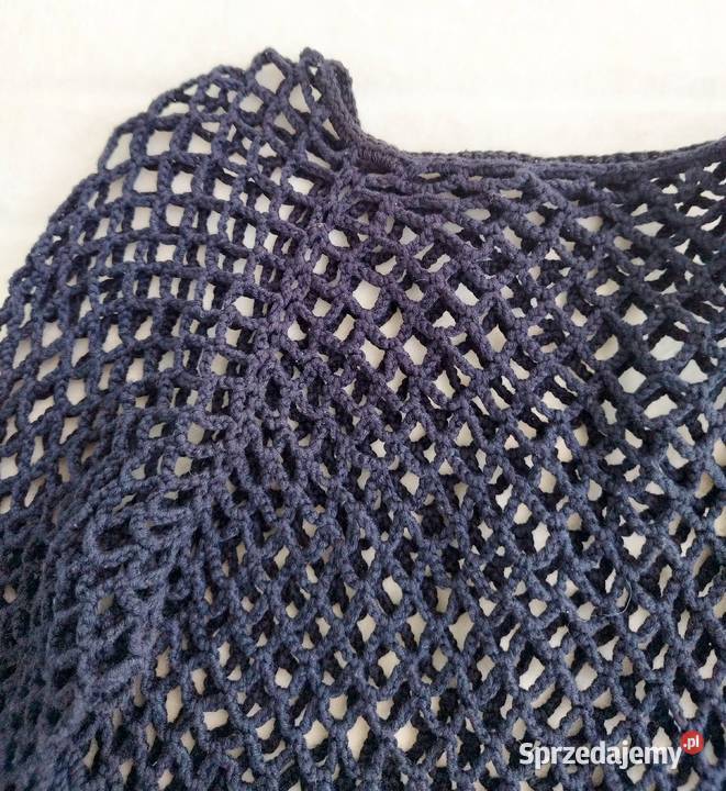 Młodzieżowy sweter z siateczki crochet robiony Piotrków Trybunalski