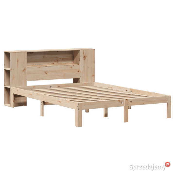 Łóżko z regałem bez materaca sosnowe 120x200