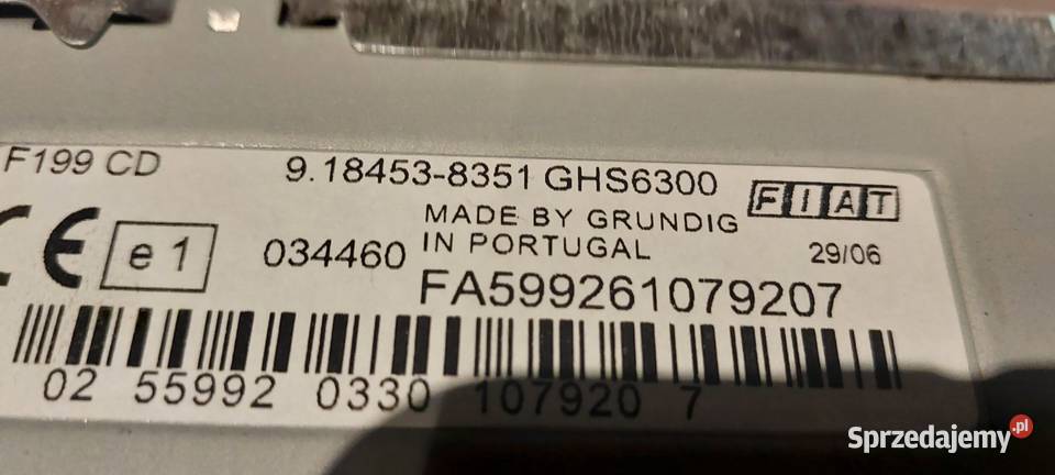Radio fabryczne Fiat Grande Punto 7354162290 Szczecin
