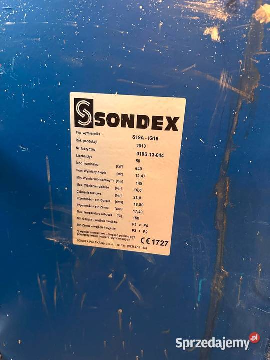 Wymiennik ciepła płytowy SONDEX S19AIG16 640 kW Bydgoszcz