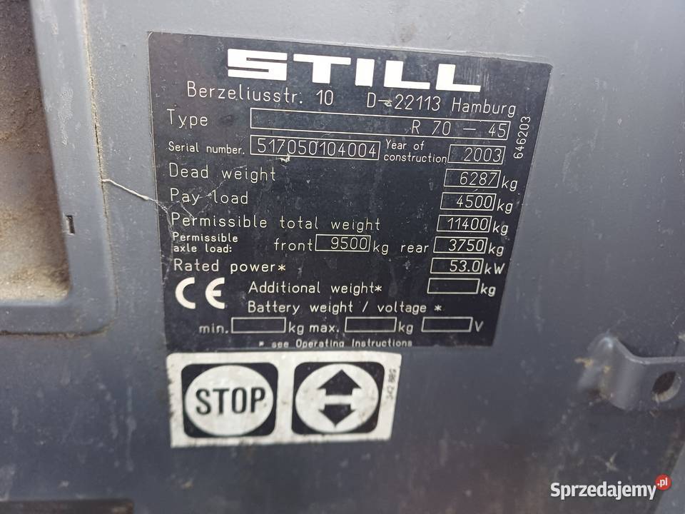 Wózek widłowy Still R7045 Polanka Wielka sprzedam