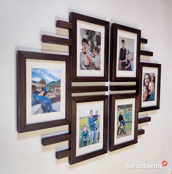Drewniana Multirama Ramka na 6 zdjęć 15X21
