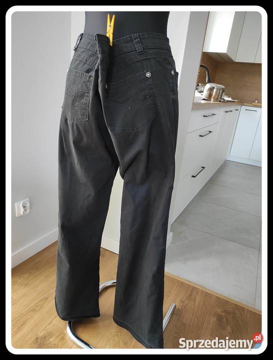 rocfashion czarne spodnie jeansowe rozmiar 37