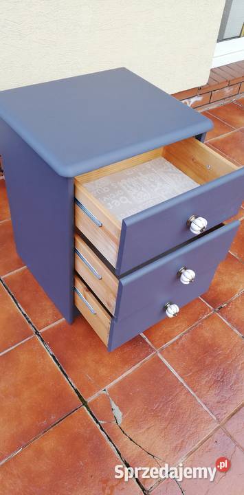 Szafka drewniana grafitowa nocna z szufladami