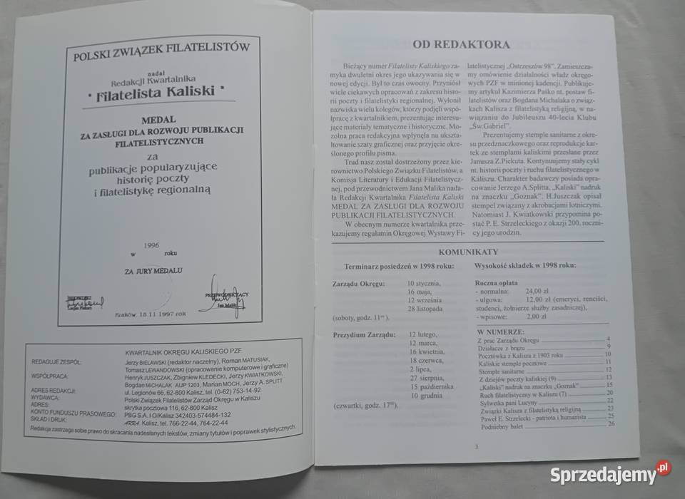 Kwartalnik Filatelista Kaliski 4 56 wielkopolskie sprzedam