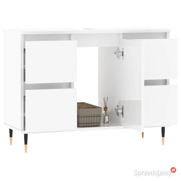 Szafka łazienkowa biała z połyskiem 80x33x60