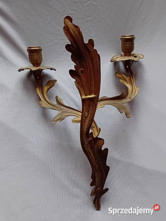 Mosiężny kinkiet świecznik Francja druga połowa Antyki