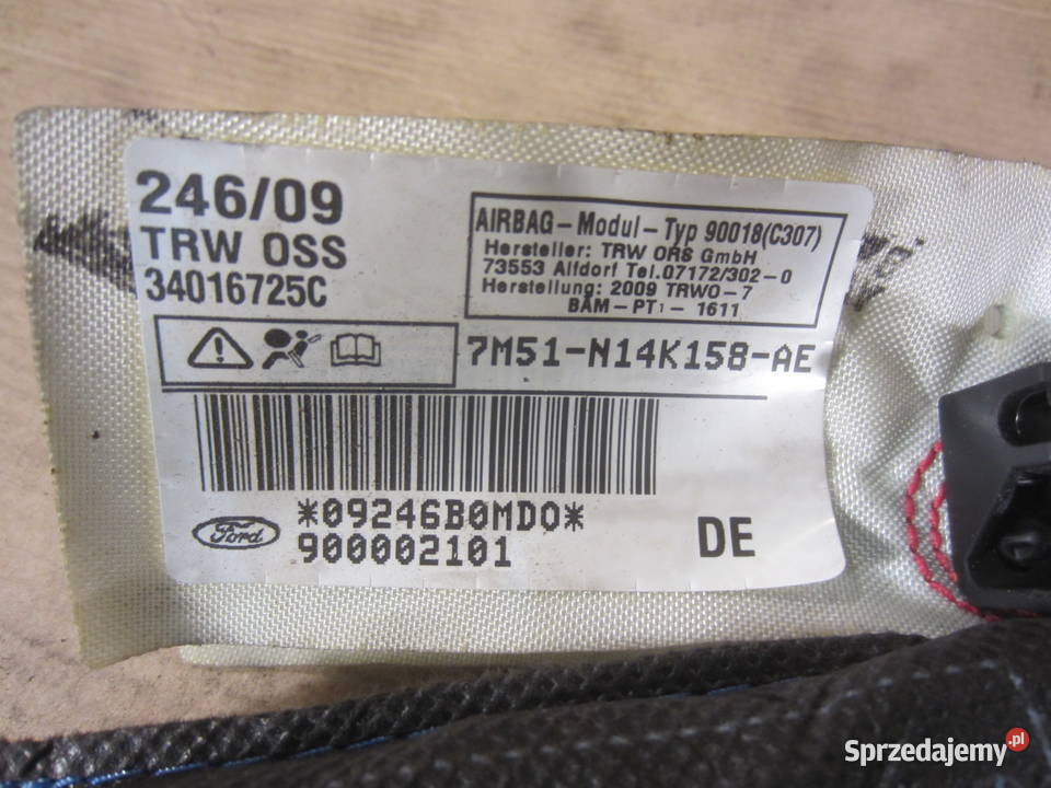 Kurtyna airbag prawa Ford Focus mk2 lift kombi poduszki powietrzne Szczecin
