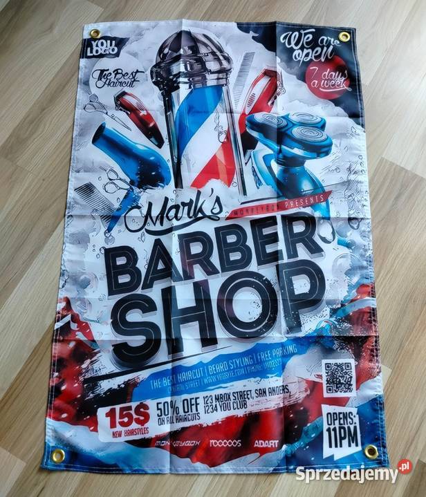 Stihl baner plakat materiałowy 90x60barber Gniezno