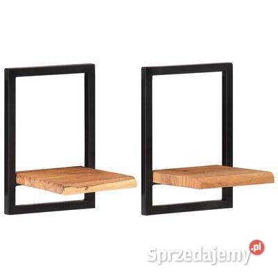 Półki ścienne 2 25x25x35 lite drewno akacjowe i