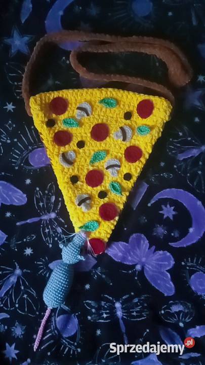 Szydełkowana torebka pizza ze szczurkiem Włocławek