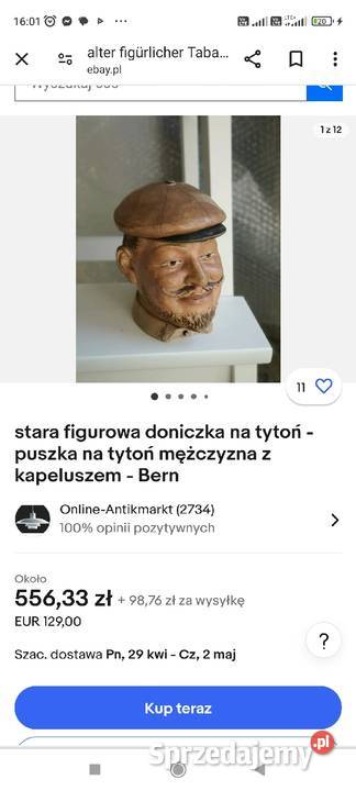 Antyczny Humidor pojemnik na tytoń w stylu Pabianice sprzedam