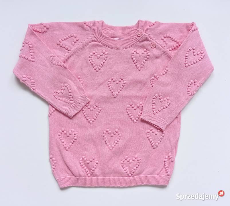 Nowy walentynkowy sweter w serduszka 3D 92 So śląskie Katowice sprzedam