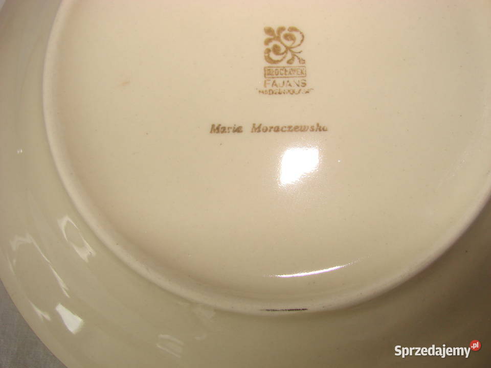 Włocławek fajansowy talerz obiadowy PRL Pruszcz Gdański