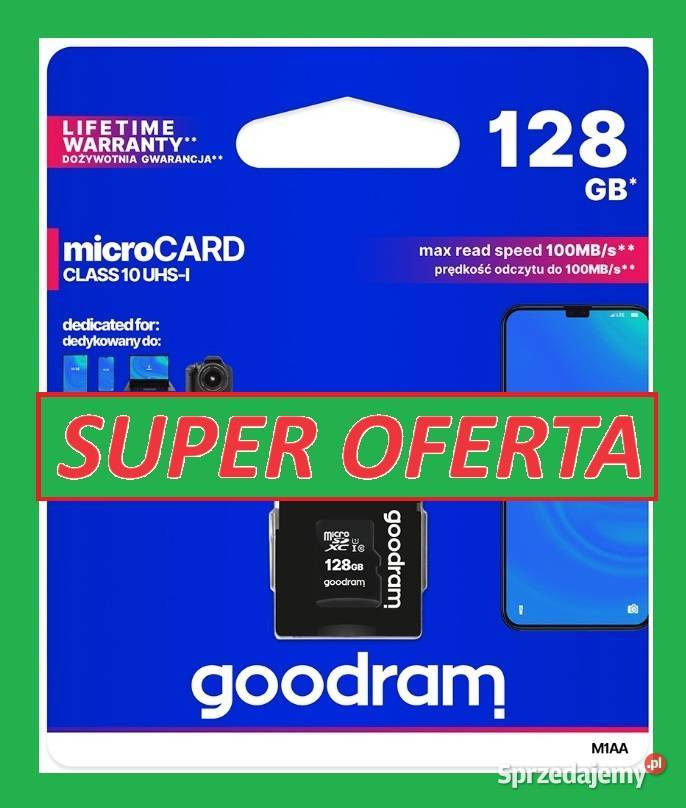 KARTA PAMIĘCI GOODRAM 128 GB MICRO SD ADAPTER zachodniopomorskie Szczecin sprzedam