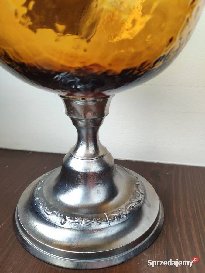 Stara francuska cynkalowa szklana lampa naftowa sprzedam