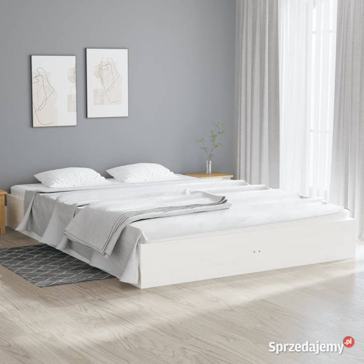 Rama łóżka biała lite drewno sosnowe 150x200 mazowieckie Warszawa