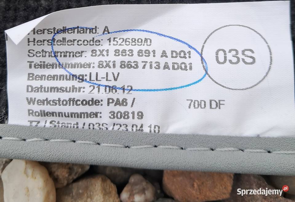 AUDI A1 8X0 DYWANIKI ORYGINALNE Wrocław