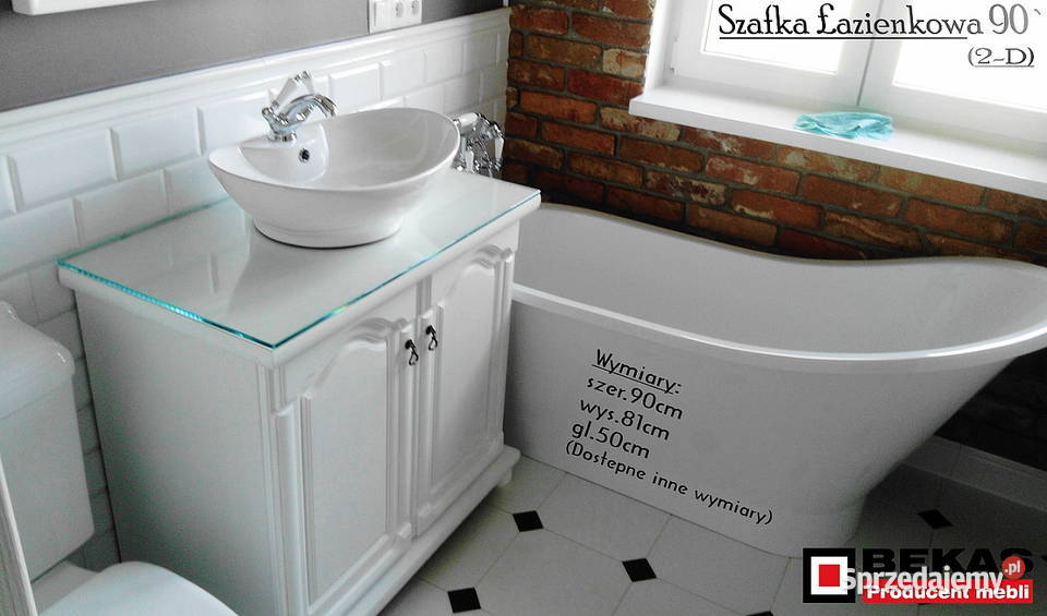 Białą Stylowa Szafa Łazienkowa 120 Biały Dąb 199cm śląskie Zawiercie sprzedam