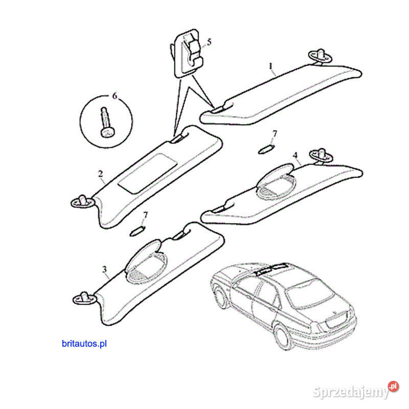 ZESTAW ROVER 75 DASZEK SŁONECZNIK OSŁONKA Pozostałe Poznań
