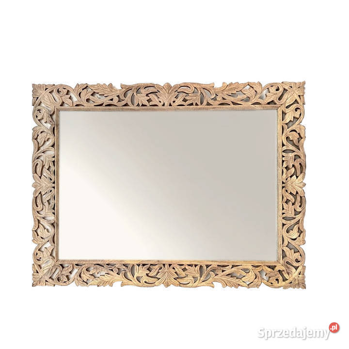 Duże rzeźbione drewniane lustro 160x120 z mango sprzedam