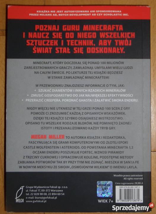 TRIKI MINECRAFTERSÓW PORADNIK GRACZA MILLER sprzedam
