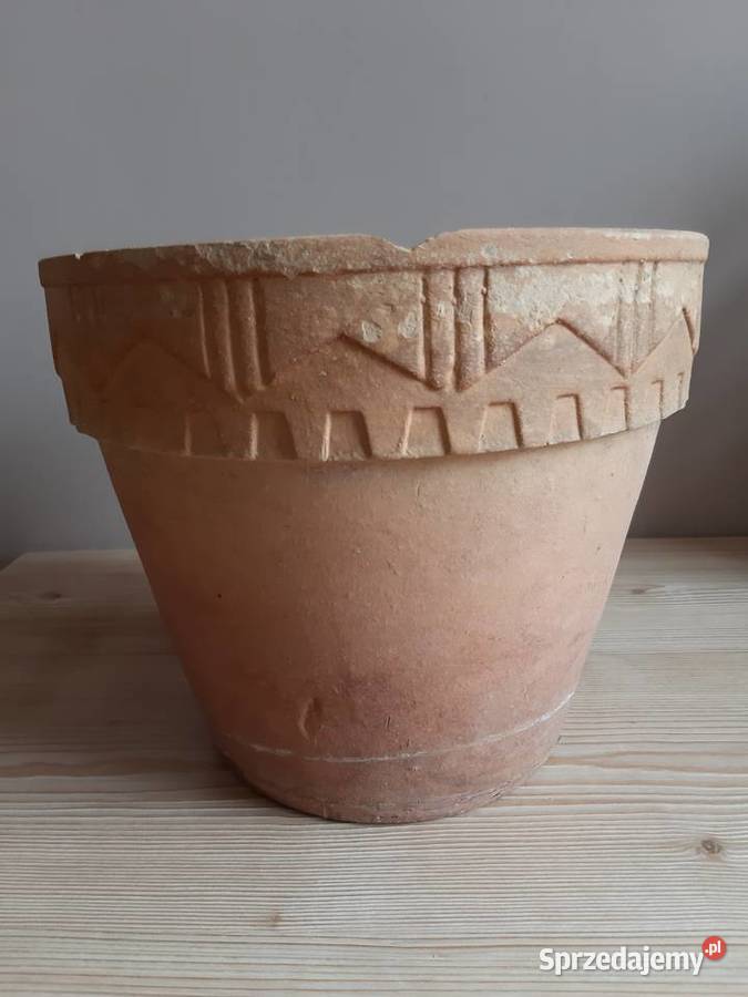 Donica doniczka stara ceramiczna gliniana fi 255 Dekoracje i ozdoby Głuchołazy