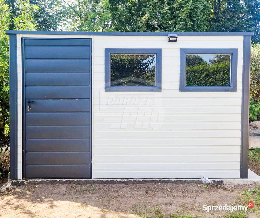 Schowek domek ogrodowy 3x25m drzwi 2x okno Biały