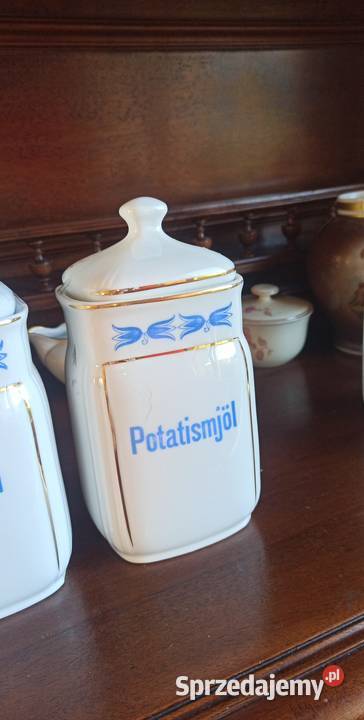 Kuchenne pojemniki i 2 do powieszenia Niebieskie Porcelana i szkło Gdańsk