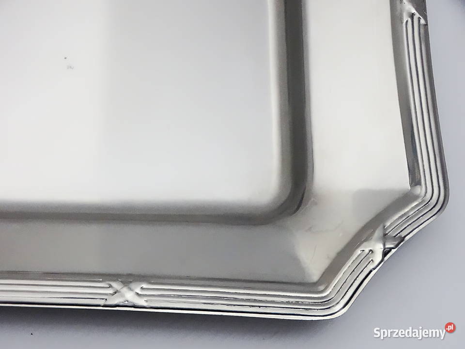 Taca metalowa z ozdobnym rantem stal nierdzewna lubelskie Biłgoraj