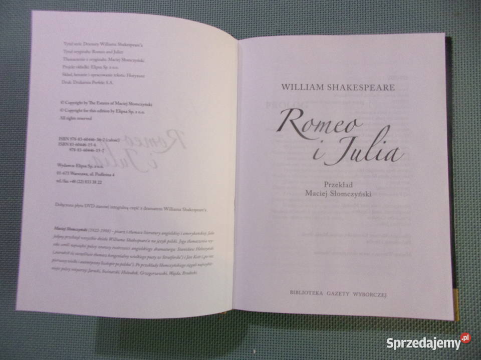 Romeo I Julia Shakespeare Spektakl Teatru TV BBC Warszawa